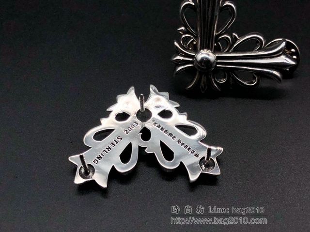 chrome hearts銀飾 克羅心大號雙十字領夾 胸花別針 純手工 克羅心925銀胸針  gjc1901